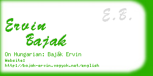 ervin bajak business card